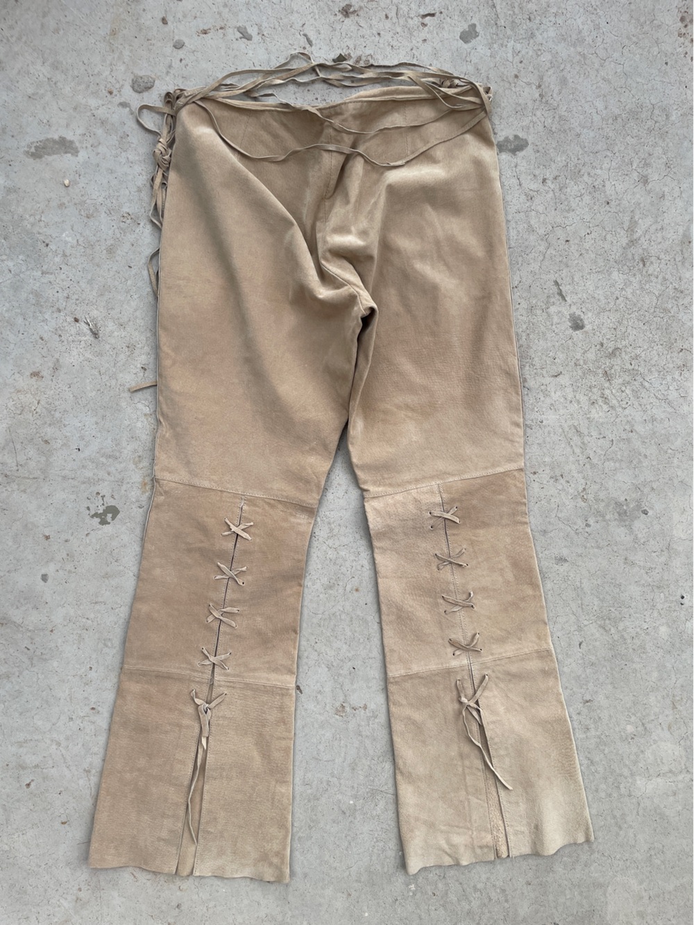 Charlotte Russe RARE Vintage Y2K Western Low Rise Suede Chap Flares - Picture 6 of 7